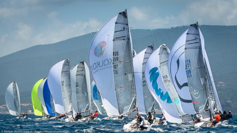 Racing on day 2 of the Melges 20 World League at Scarlino - photo © Melges World League / Barracuda communication