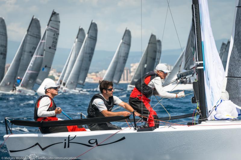 Racing on day 3 of the Melges 20 World League at Scarlino photo copyright Melges World League / Barracuda communication taken at Club Nautico Scarlino and featuring the Melges 20 class