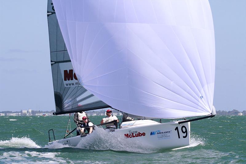 Cavallino (Chris Larson) on day 1 of the Gill Melges 24 World Championships at Geelong photo copyright Teri Dodds taken at Royal Geelong Yacht Club and featuring the Melges 24 class