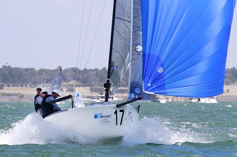 Star (Harry Melges) on day 1 of the Gill Melges 24 World Championships at Geelong photo copyright Teri Dodds taken at Royal Geelong Yacht Club and featuring the Melges 24 class