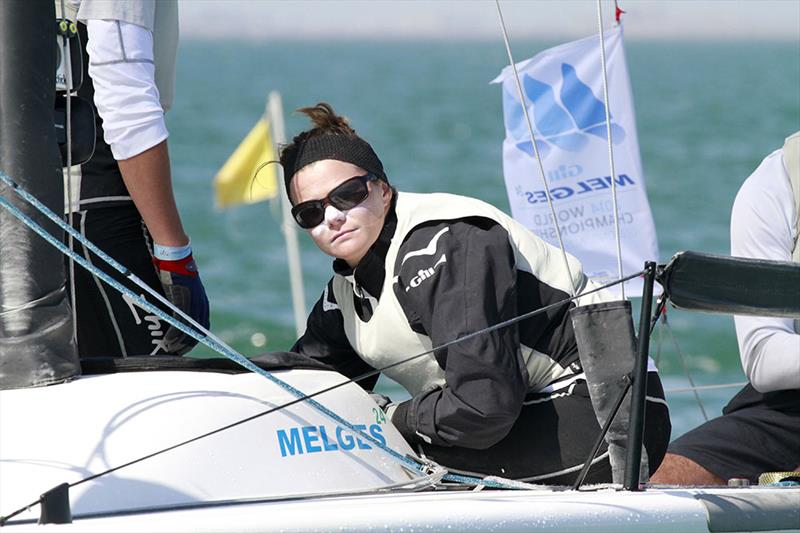Shona Wilmot (Melges Asia Pacific - Kaito) on day 2 of the Gill Melges 24 World Championships at Geelong photo copyright Teri Dodds taken at Royal Geelong Yacht Club and featuring the Melges 24 class