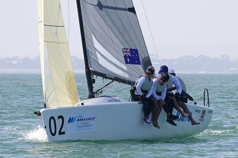 Kaito (Nathan Wilmot) on day 4 of the Gill Melges 24 World Championships at Geelong photo copyright Teri Dodds taken at Royal Geelong Yacht Club and featuring the Melges 24 class