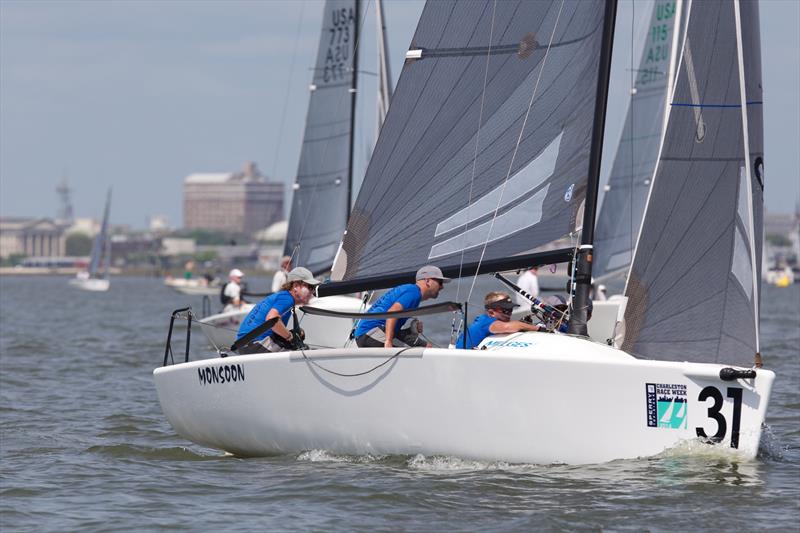 Multiple Melges 24 Corinthian World Champion and longtime sportboat racer Bruce 'Bruiser' Ayres and crew kept their cool in the hot sun on the final day at 2014 Sperry-Top Sider Charleston Race Week - photo © Meredith Block / 2014 Sperry Top-Sider Charleston Race Week