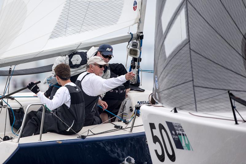 Close tacking in the Melges 24s on day 1 of Charleston Race Week photo copyright Sperry Charleston Race Week / Sander van der Borch taken at Charleston Yacht Club and featuring the Melges 24 class