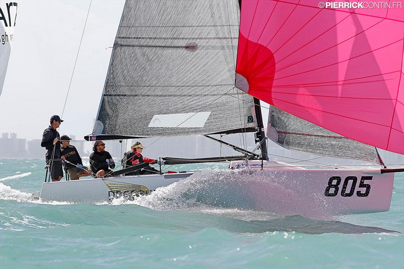 Megan Ratliff's Decorum USA805 on day 2 of the 2016 Melges 24 World Championship at Miami photo copyright Pierrick Contin / www.pierrickcontin.com taken at Coconut Grove Sailing Club and featuring the Melges 24 class