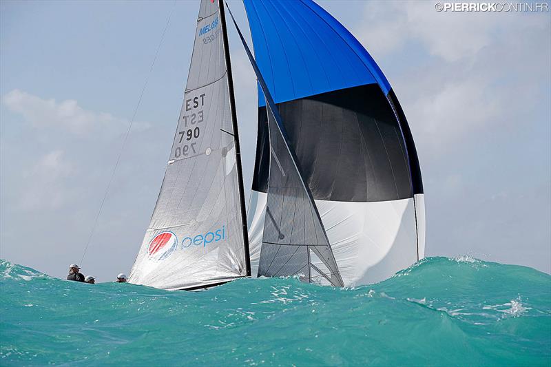 Tõnu Tõniste's Lenny EST790 on day 2 of the 2016 Melges 24 World Championship at Miami photo copyright Pierrick Contin / www.pierrickcontin.com taken at Coconut Grove Sailing Club and featuring the Melges 24 class