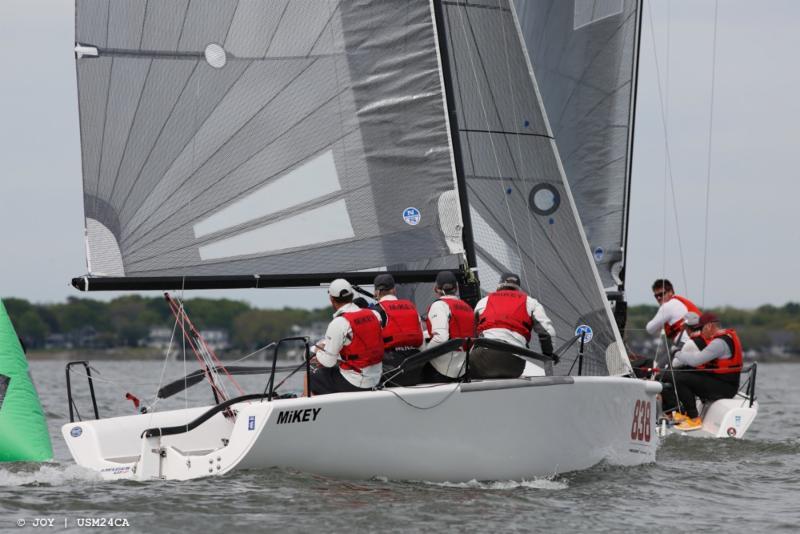 Kevin Welch's Mikey (USA-838) with Jason Rhodes at the helm, is now in third after day 2 of the Melges24 U.S.National Champoinship 2017 in Charleston photo copyright JOY / USM24CA taken at Charleston Yacht Club and featuring the Melges 24 class