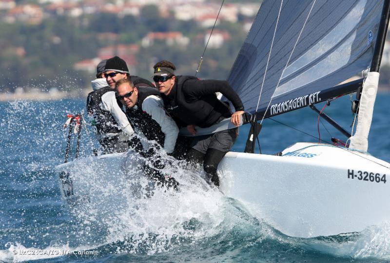 Experienced Hungarian team of Akos Csolto Seven-Five-Nine HUN759 on day 1 of the Melges 24 European Sailing Series in Portoroz photo copyright IM24CA / ZGN / Andrea Carloni taken at Yachting Club Portorož and featuring the Melges 24 class