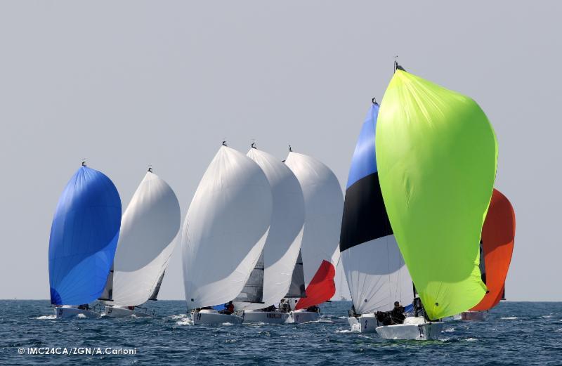 The fleet on the final day of the Melges 24 European Sailing Series in Portoroz photo copyright IM24CA / ZGN / Andrea Carloni taken at Yachting Club Portorož and featuring the Melges 24 class