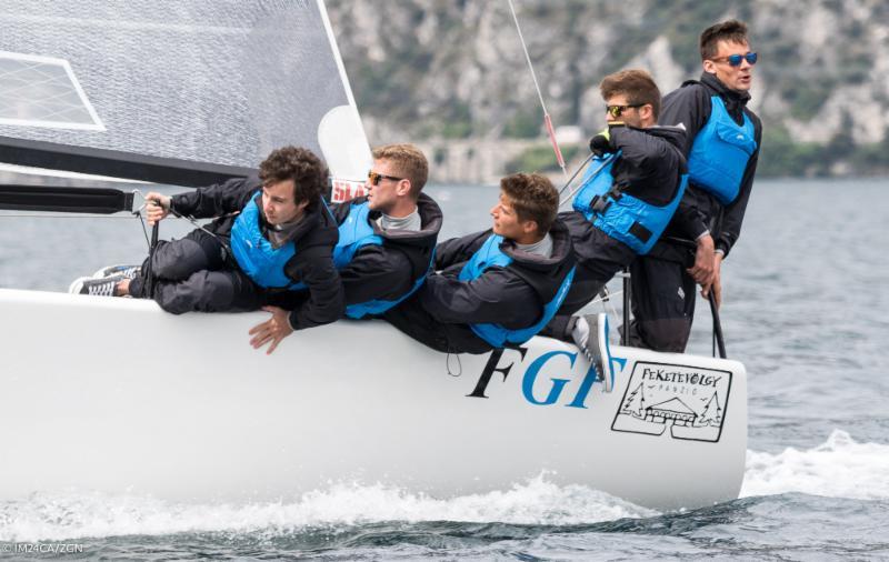 FGF Sailing Team HUN728 with Robert Bakoczy on the helm on day 2 of the Melges 24 European Sailing Series at Riva de Garda photo copyright M24CA / ZGN / Mauro Melandri taken at Fraglia Vela Riva and featuring the Melges 24 class