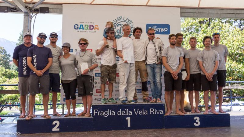 Top 3 teams in overall ranking at the Melges 24 European Sailing Series at Riva de Garda photo copyright M24CA / ZGN / Mauro Melandri taken at Fraglia Vela Riva and featuring the Melges 24 class