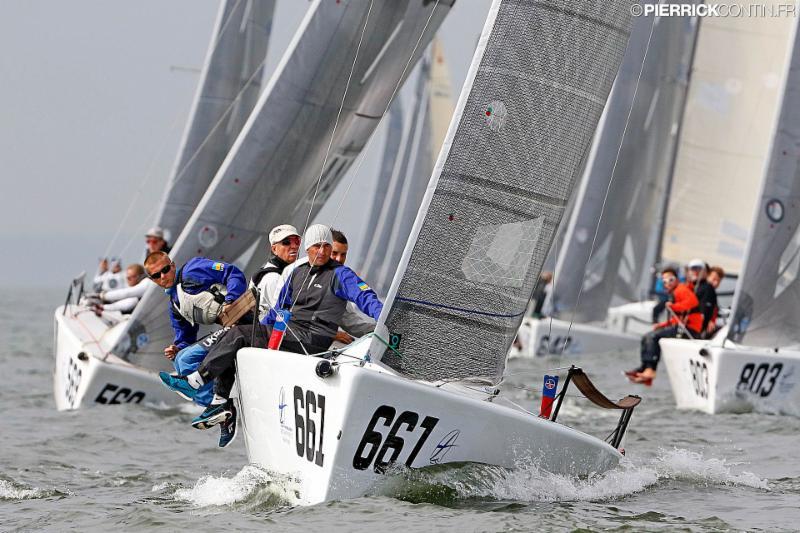 Ukrainian Vasyl Gureyev's Barmaley is on third place after day 1 of the Melges 24 Worlds in Heksinki photo copyright Pierrick Contin / www.pierrickcontin.com taken at Helsingfors Segelklubb and featuring the Melges 24 class