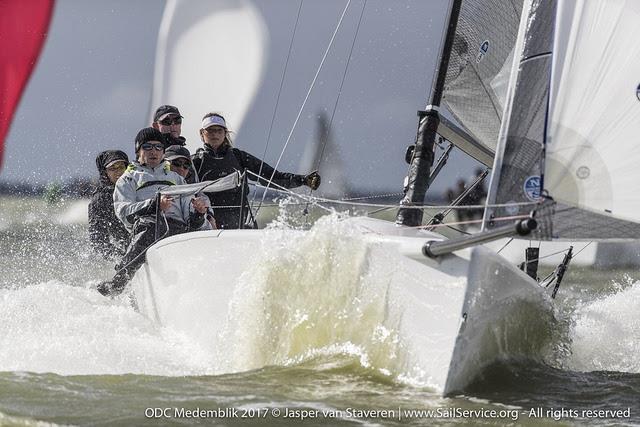 Miles Quinton's Gill Race Team with lately crowned SB20 World Champion Geoff Carveth in helm, scored 5-3-4 on day 1 of Melges 24 European Sailing Series Medemblik - photo © Jasper van Staveren / www.SailService.org