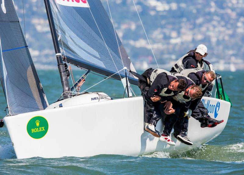 Franco Rossini's Melges 24 Blu Moon leads in the Melges 24 class after day three of the Rolex Big Boat Series in San Francisco photo copyright Daniel Forster / Rolex taken at St. Francis Yacht Club and featuring the Melges 24 class