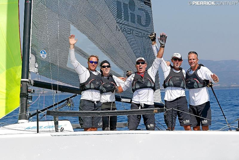 Gill Race Team GBR694 after winning the European Corinthian title in 2016 in Hyeres, France photo copyright Pierrick Contin / www.pierrickcontin.fr taken at  and featuring the Melges 24 class