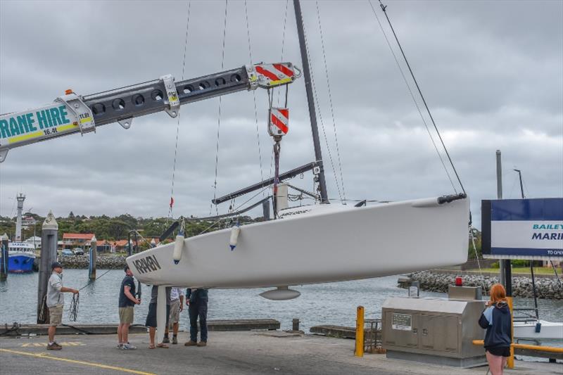 Boats were craned in at the Port Lincoln marina today photo copyright Neil Stanbury taken at Port Lincoln Yacht Club and featuring the Melges 24 class