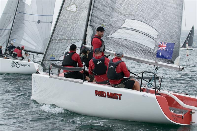 Day 2 - Robbie Deussen's Red Mist is in close contention – Musto Melges 24 Australian Nationals - photo © Ally Graham