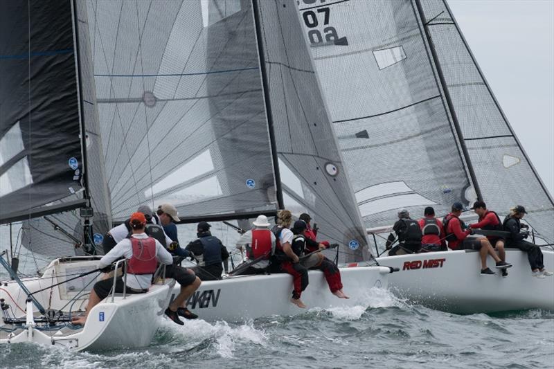 The fleet was tight on the penultimate day of racing at the Musto Melges 24 Australian Nationals - photo © Ally Graham