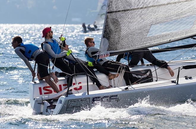 FGF Sailing Team HUN728 with Robert Bakoczy in helm at  the 2017 Lino Favini Cup in Luino, Italy - photo © IM24CA / ZGN