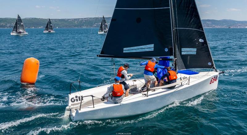 Gill Race Team (4-7-4-7) of Miles Quinton with Geoff Carveth helming and Andrew Shaw, Guy Fillmore and Margarida Lopes in the crew fought to the top five completing the Corinthian podium at the second event of the Melges 24 European Sailing Series 2022 photo copyright IM24CA / Zerogradinord taken at Società Triestina Sport del Mare and featuring the Melges 24 class