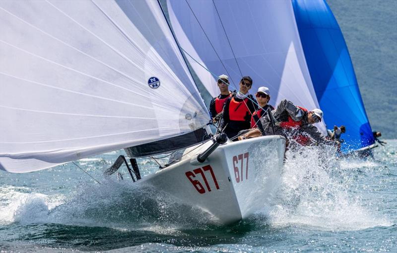Michael Tarabochia's White Room (GER), steered by Michael's older son Luis Tarabochia, current runner-up of the Melges 24 European Sailing Series 2023 - Melges 24 European Sailing Series, Riva del Garda July 2023 photo copyright IM24CA / Zerogradinord taken at  and featuring the Melges 24 class