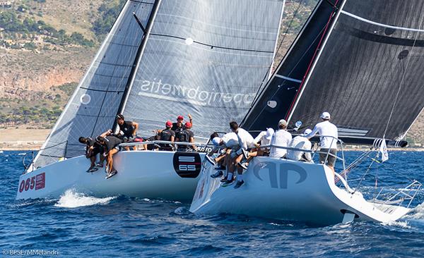 Day 1 of the Melges 32 World Championship at Trapani, Italy photo copyright BPSE / MMelandri taken at Yacht Club Favignana and featuring the Melges 32 class