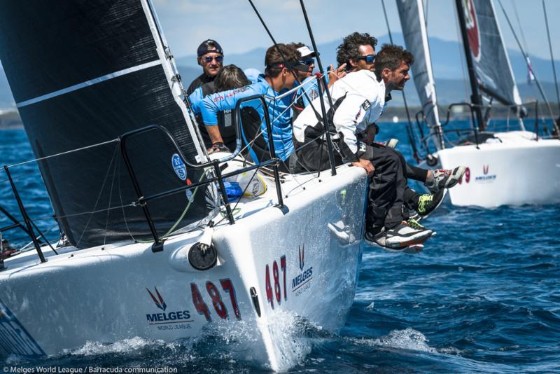 2017 Melges 32 World League in Scarlino day 1 photo copyright Melges World League / Barracuda Communication taken at Club Nautico Scarlino and featuring the Melges 32 class
