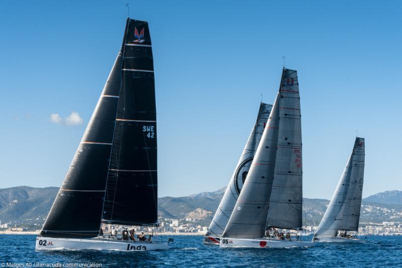 Racing on day 3 of the Melges 40 Grand Prix in Mallorca photo copyright Melges 40 / Barracuda Communication taken at Real Club Náutico de Palma and featuring the Melges 40 class