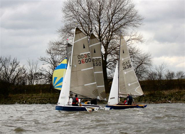 Cold and blustery for the Merlin Rocket open at Ranelagh photo copyright Robert Harris taken at Ranelagh Sailing Club and featuring the Merlin Rocket class