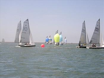 Racing was mixed with a beach party on the sandbanks