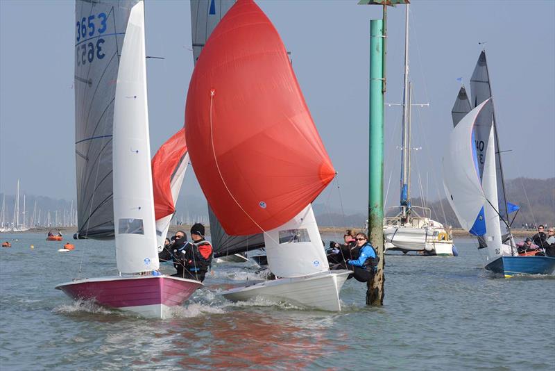 54th Hamble Warming Pan photo copyright Trevor Pountain taken at Hamble River Sailing Club and featuring the Merlin Rocket class