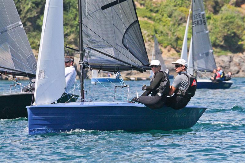 Mike and Jane Calvert win race 10 during Sharps Doom Bar Salcombe Merlin Week photo copyright John Murrell / www.moor2seaeventphotography.co.uk taken at Salcombe Yacht Club and featuring the Merlin Rocket class