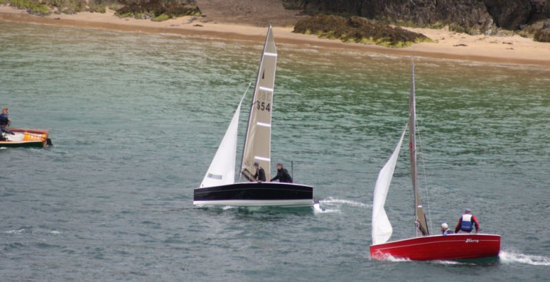 Racing on the final day of Sharps Doom Bar Salcombe Merlin Week photo copyright John Murrell taken at Salcombe Yacht Club and featuring the Merlin Rocket class