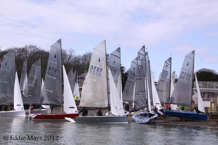 50th Anniversary Warming Pan day 1 photo copyright Eddie Mays / www.eddiemays.com taken at Hamble River Sailing Club and featuring the Merlin Rocket class