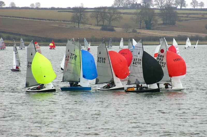 A pack of Merlins at the Steve Nicholson Trophy photo copyright Brenda Hoult taken at Northampton Sailing Club and featuring the Merlin Rocket class