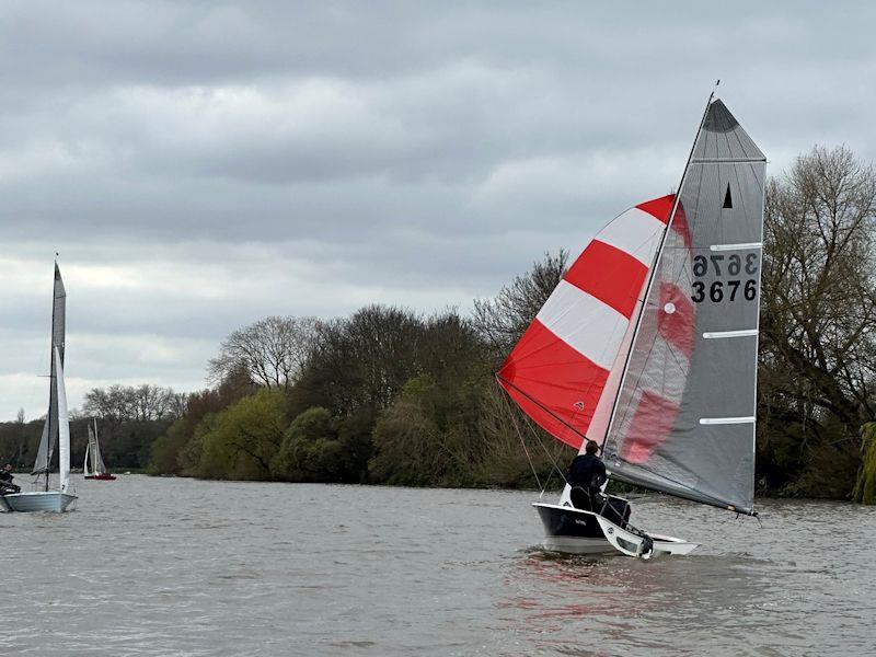 Fran Gifford and Sophie Mackley leading the way - Merlin Rocket Upriver race at Ranelagh photo copyright James Hayward taken at Ranelagh Sailing Club and featuring the Merlin Rocket class