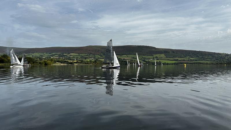 No wind for the Allen Merlin Rocket Inlands at Llangorse photo copyright MROA taken at Llangorse Sailing Club and featuring the Merlin Rocket class