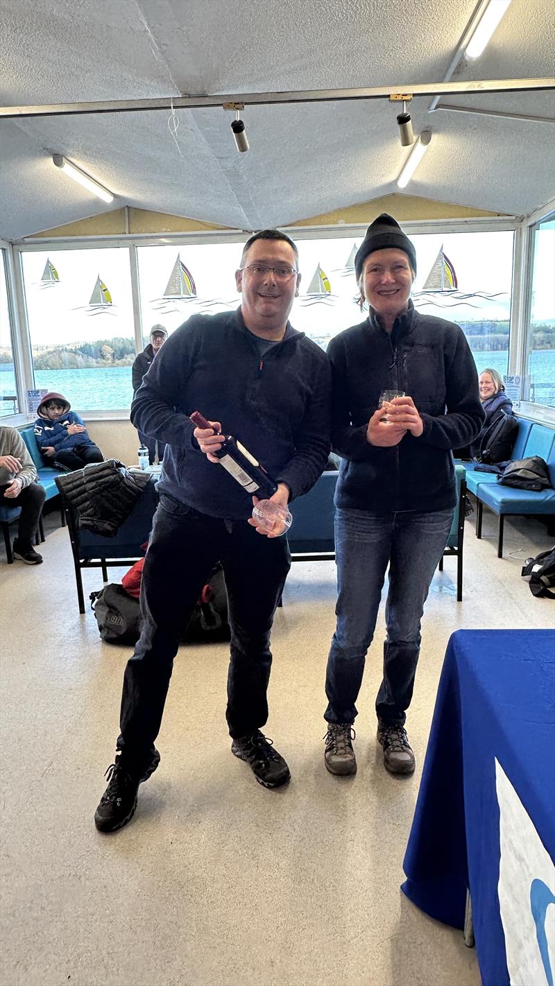 Dave Lee and Angela Bridges finish 3rd in Merlin Rocket SW Series Round 1 at Chew Valley Lake photo copyright Lou Johnson taken at Chew Valley Lake Sailing Club and featuring the Merlin Rocket class