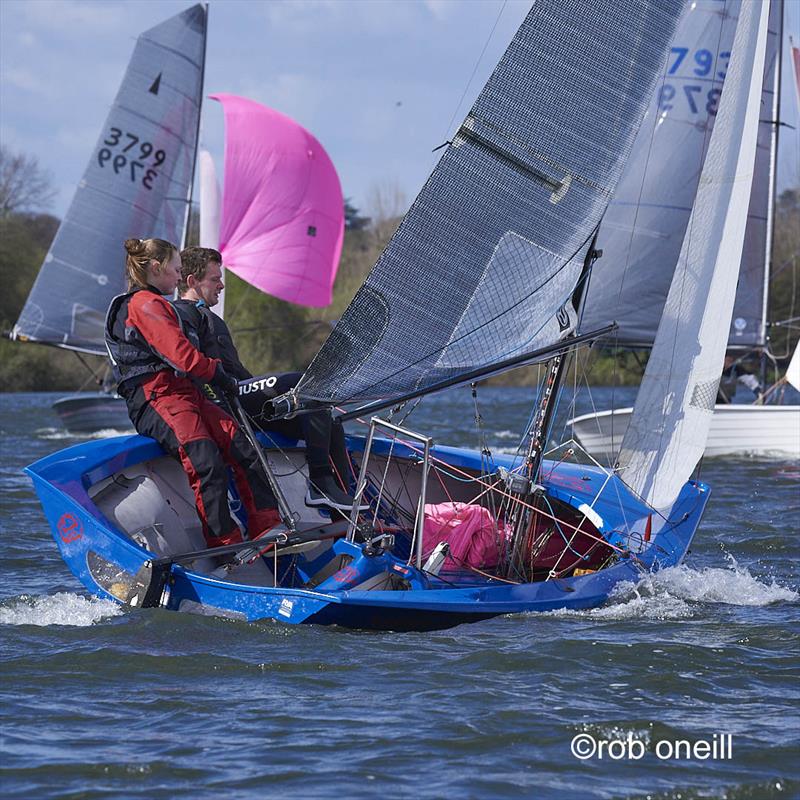 Mary and Rupert Henderson-White fouth overall and first related in the Merlin Rocket Allen South East Series Round 1 at Broxbourne photo copyright Rob O'Neill taken at Broxbourne Sailing Club and featuring the Merlin Rocket class