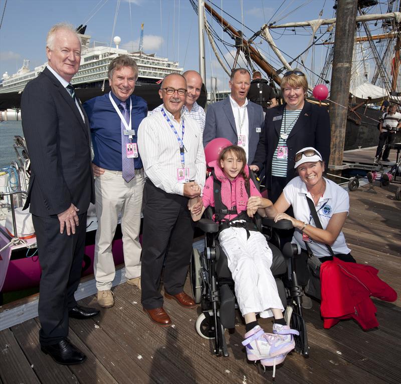 Natasha Lambert and welcome party to the PSP Southampton Boat Show photo copyright onEdition taken at  and featuring the Mini Transat class
