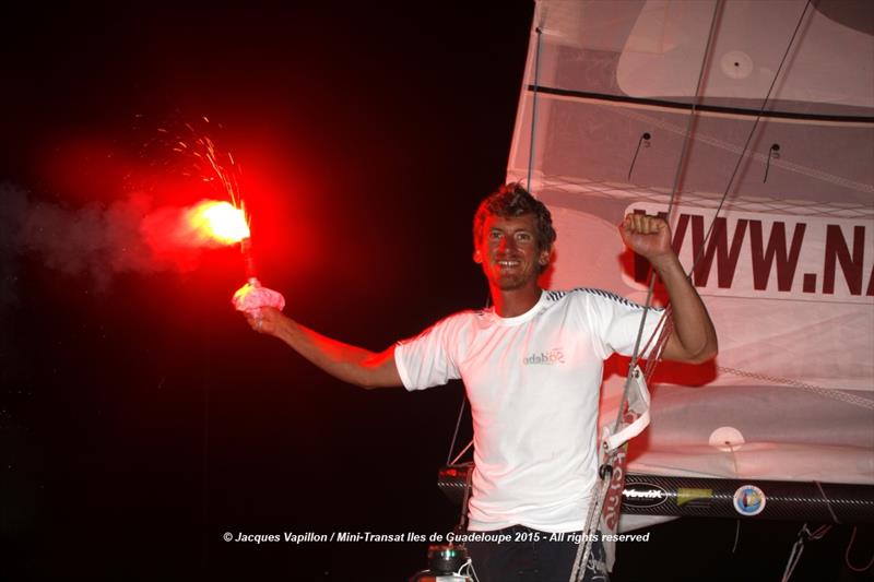 Frédéric Denis finishes first in Mini Transat Îles de Guadeloupe Leg 2 photo copyright Jacques Vapillon / Mini Transat Îles de Guadeloupe taken at  and featuring the Mini Transat class