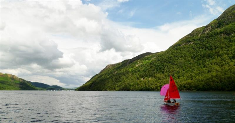 Still a long way to go, but they did it, Mirror sailed by Robert Richardson and Abi Thornley of Royal Windermere Yacht Club heading back to the finishing line during the 2014 Lord Birkett Trophy race at Ullswate - photo © Sue Giles