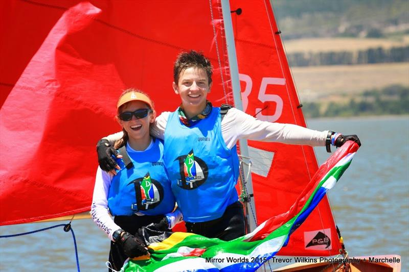 Michaela and Ryan Robinson win the Mirror World Championship in South Africa photo copyright Trevor Wilkins Photography taken at Theewater Sports Club and featuring the Mirror class