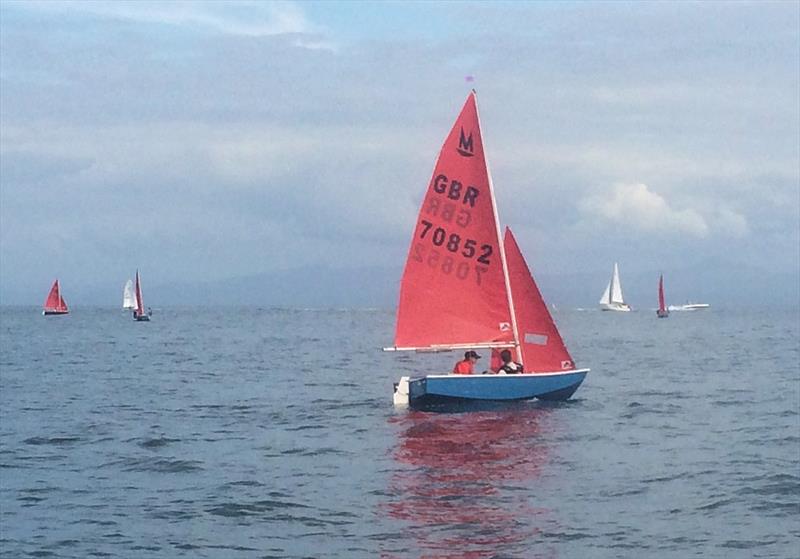 Dave and Imogen Wade ghosting up to the windward mark during the Mirror Nationals practice race at Abersoch photo copyright Robert Bellfield taken at South Caernarvonshire Yacht Club and featuring the Mirror class