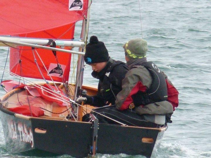 Henry and Jamie Rastrick, first wooden boat in the Mirror Nationals at Abersoch photo copyright Catharine Richardson taken at South Caernarvonshire Yacht Club and featuring the Mirror class