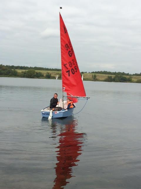 Paul Allen and 4yr old daughter Grace in her first ever race: Bart's Bash at Leigh & Lowton photo copyright Paul Heath taken at Leigh & Lowton Sailing Club and featuring the Mirror class