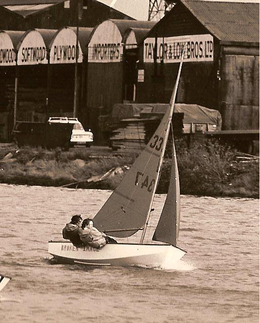 Dave Hall Mirror sailing in Bristol docks in 1975 with his sister Barbara photo copyright Archive taken at  and featuring the Mirror class