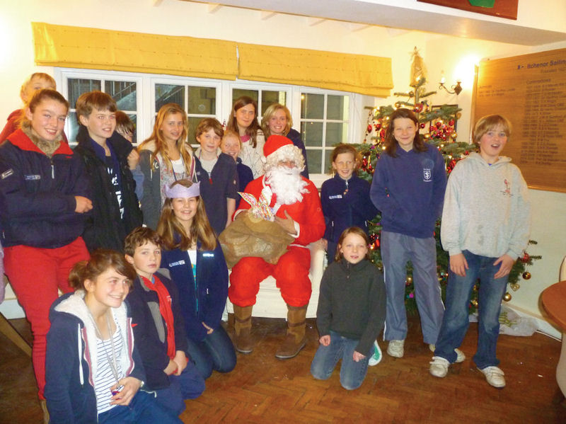 Christmas festivities during the South Zone Squad Training weekend at Itchenor photo copyright Zoe Bellfield taken at Itchenor Sailing Club and featuring the Mirror class