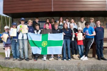 The competitors during the Derbyshire Youth Sailing event at Errwood