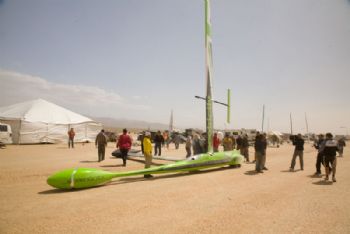 The Ecotricity 'Greenbird', driven by British engineer, Richard Jenkins has smashed the world land speed record for wind powered vehicles